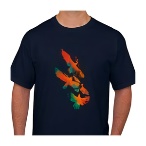 เสื้อยืดลำลองผู้ชาย ผ้าฝ้าย 100% คอกลม แขนสั้น ลายทาง ผ้าถัก น้ำหนัก 220 กรัม สีพื้น ทรงปกติ แห้งเร็ว - Product Image 1