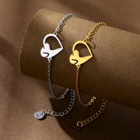 Bracelet pour femme en acier inoxydable plaqué or 18 carats, style géométrique simple et décontracté, bijou pour amoureux des animaux, charme animalier tendance
