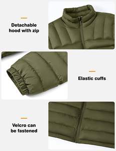 Men's <b>Lightweight</b> Camouflage Canvas Puffer <b>Waterproof</b> Winter <b>Jacket</b> Insulated Travel Hiking <b>Packable</b> Spring - Product Image 4