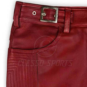 กางเกงหนังแท้ผู้ชายทรงเข้ารูปทันสมัยแฟชั่นลำลองสไตล์สตรีทแวร์ ชุดกางเกงหนังผู้ชาย - Product Image 4