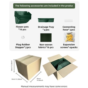 Sistema di irrigazione a goccia <span class=keywords><strong>per</strong></span> fioriere verticali, fioriere in plastica da parete con montaggio a scatto, fori e vassoio <span class=keywords><strong>per</strong></span> piante succulente - Product Image 6