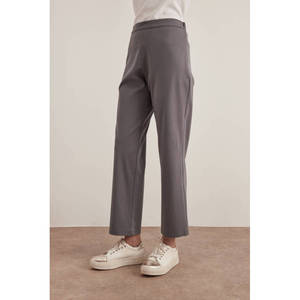 Pantalon gris à taille mi-haute, coupe décontractée, respirant - Product Image 3