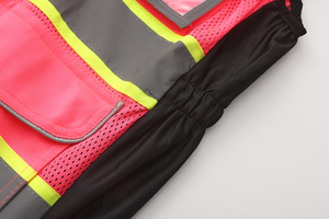 Rompi Keselamatan Reflektif Logo Kustom ANSI Kelas 2 Hi Vis Kontras Rompi Wanita Tugas Berat Rompi Keamanan Surveyor untuk Wanita - Product Image 6