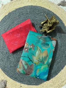 Tebi doux pur organza Saree Blouse le plus vendu Vintage Style Readymade Sari femmes hiver mariages fêtes KUNJ création rapide - Product Image 2