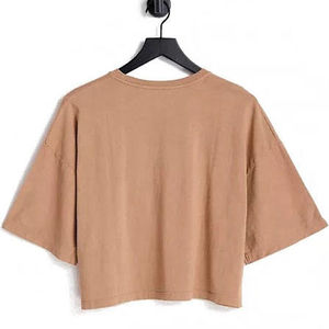 OEM New Arrival Summer Fashion Unisex Cute Crew Neck Regular Fit Short Sleeve Crop Tops <b>T</b>-<b>Shirts</b> for Sports <b>Yoga</b> Training - Product Image 4