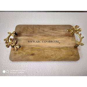 Plateau de nourriture en bois décoratif nouvellement arrivé pour servir du thé, du café et des boissons Restaurant et hôtels Plateaux Ensemble de 3 décorations de mariage - Product Image 5