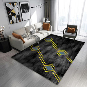 Tapis de sol en polaire cristalline de luxe, extra large, motif abstrait personnalisé, tapis moderne avec support antidérapant pour la maison, pour suite parentale - Product Image 2