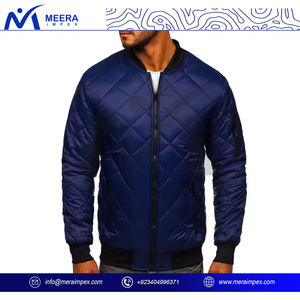 Veste bombardier d'équipe pour hommes avec broderie personnalisée et logo Veste zippée à bordure côtelée pour uniforme de travail et tenue de club - Product Image 2