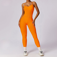 Combinaison moulante sans couture respirante pour femme, bretelles spaghetti, body une pièce, tenue de yoga pour la salle de sport et les combinaisons