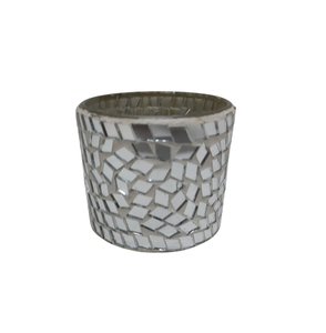 Nouvel arrivage de 2 bougies votives en verre de taille moyenne, pot à bougies en mosaïque miroir pour la décoration de la maison, fait à la main, personnalisé - Product Image 1
