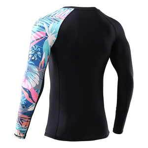 <b>Customized</b> Adult Men's MMA Rash Guard Long Sleeve Pullover Crew Neck <b>Compression</b> <b>Shirt</b> Digital Print <b>Design</b> Spandex/Polyester - Product Image 2