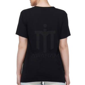 Camiseta de Algodón de Color Sólido Informal para Mujer con Logotipo Personalizado, Transpirable, Ligera y Ecológica para el Verano, Venta al Por Mayor - Product Image 3