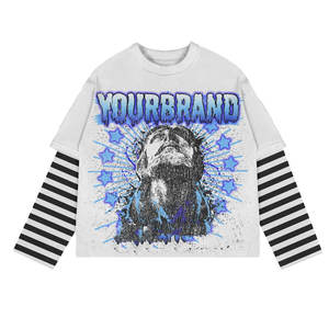 Camiseta estampada para hombre de estilo informal de algodón transpirable suave estilo callejero atemporal con camiseta estampada gráfica personalizada para hombre - Product Image 2