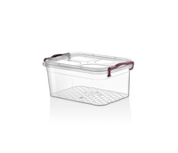 Grand bac de rangement multifonctionnel classique transparent à roulettes de 15 L, en PP durable, rectangulaire, compatible lave-vaisselle, verrouillable, alimentaire