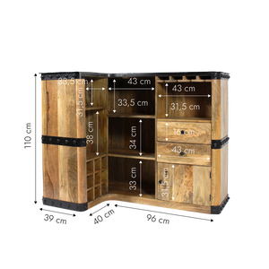 Armoire de bar en bois de mangue New York - Product Image 5