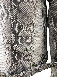 Veste de motard en cuir longue et fine en toile avec logo frontal, imperméable et respirante, tendance moto - Product Image 2