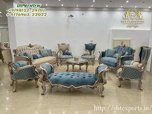 Luxurious Heavy Carved Living Room Furniture High Back 7 Seater <b>Sofa</b> Set in <b>Gold</b> Polish High Quality Hand Carved <b>Sofa</b> Set Home - Product Image 6