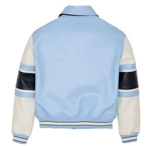 Nueva Chaqueta Varsity 2025 de Cuero PU 100% Piel de Vaca para Hombre, Chaqueta Casual de Cuero con Cuello Alto y Mangas de Cuero - Product Image 2