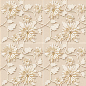 Azulejos con Diseño de Flores Atractivas en Azulejos de Cerámica de 600x600 mm para Piso con Efecto 3D en Modelo 9025, Azulejos de la Mejor Calidad de Novac Ceramic - Product Image 5