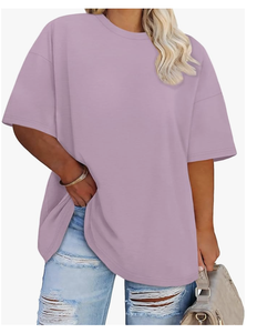 Service OEM, usine au Bangladesh, vente en gros, t-shirt à manches courtes et col rond pour femmes, grande taille, logo personnalisé, nouvelle arrivée, haut d'été - Product Image 6