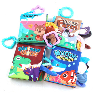 Libro de tela para bebés con juguetes de animales de dibujos animados, libro de tela educativo con anillas y papel, juguetes de aprendizaje para bebés de 0 a 12 meses, regalos - Product Image 2