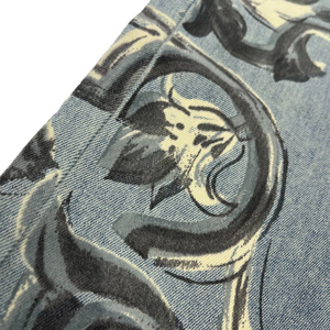 Nuevos Jeans de Mezclilla Ajustados de Cintura Media para Hombre, OEM/ODM, Talla Grande, Tela Recubierta, Estilo Desgastado con Parches - Product Image 6