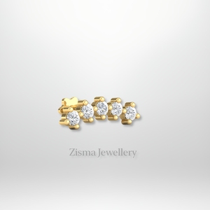 Lujo 14K 18K Oro Curva Cartílago Stud Pendientes VVS DEF Real Lab Grown Diamonds IGI GIA Certificado Venta al por mayor Pedidos personalizados - Product Image 3