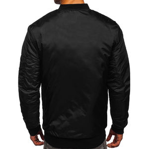 Blouson aviateur en satin de haute qualité pour hommes, col à capuche et manches longues, logo imprimé personnalisé, nouveau style d'hiver, tissu vierge, services OEM - Product Image 3