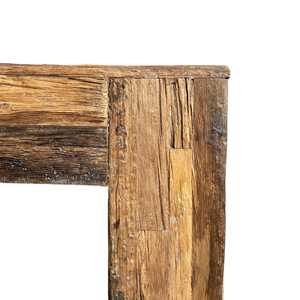 Mesa Consola de Madera de Lujo Contemporánea Hecha a Mano con Detalles Rústicos de Hierro y Mármol, Convertible para Uso en el Hogar, Hotel, Sala de Estar o Entrada - Product Image 4