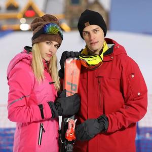 ถุงมือเล่นสกีหนังแบบนุ่มระบายอากาศได้ดีถุงมือกีฬาฤดูหนาวขนาดปรับแต่งได้พร้อมคุณสมบัติหน้าจอสัมผัส - Product Image 5