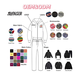 Chándales de algodón de alta calidad personalizados para hombre, conjunto de pantalones de chándal acampanados y Sudadera con capucha, ropa informal lavada con ácido, chándal para invierno - Product Image 5