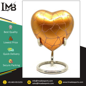 Vente en gros à prix abordable d'excellente qualité de fournitures funéraires en métal urne commémorative pour cendres urnes de crémation en forme de cœur avec finition personnalisée - Product Image 5