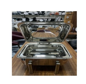 Nouvelle conception, réchaud à buffet en acier inoxydable argenté de 9 L, design Art déco, durable, ensembles de réchauds à buffet, chauffe-plats, DESIGN ÉLÉGANTE pour mariage - Product Image 6