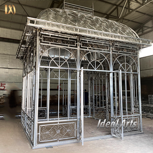 Custom Wrought Iron Glass Greenhouse Classical <strong>Victorian</strong> Style <strong>Garden</strong> Wrought Iron Gazebo for Luxury Backyard Landscaping - Product Image 6