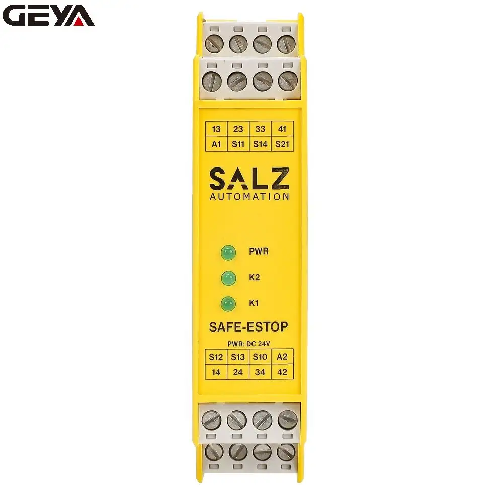 GEYA seguro-ESTOP fabricante directo de fábrica 24 V DC +/- 10% durable de alta calidad 220v precios de relés de seguridad