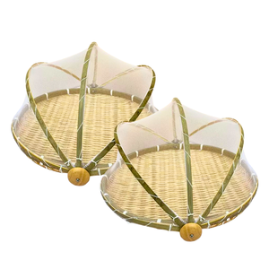 Multi-Use Vietnamese BAMBOO TRAY with Mesh Protector Sustainable Handcraft from Vietnam Food Serving & <b>Display</b> Tray - Product Image 1
