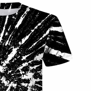 เสื้อยืดแขนสั้นพิมพ์ลายไทไดสีดำขาว ปี 2026 สำหรับทุกเพศ สวมใส่สบายๆ - Product Image 2