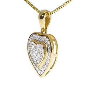 Colgante de corazón completamente helado con diamantes redondos de moissanita Collar de joyería de plata elegante para mujer - Product Image 2