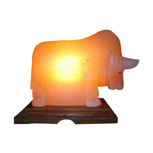 โคมไฟเกลือหิมาลายันหินสีชมพูแบบเหนี่ยวนำ100% โคมไฟไฟฟ้าธรรมชาติทรงกระทิงดีไซน์ร่วมสมัย - Product Image 1