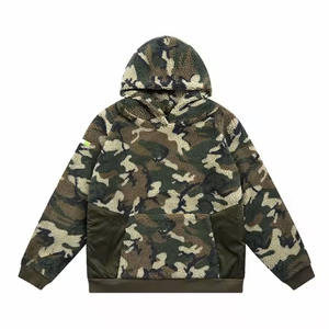 New Winter <b>Men's</b> Green Solid Digital Printing Eco-Friendly Breathable <b>Sherpa</b> Fleece Pullover <b>Hoodie</b> Streetwear - Product Image 3