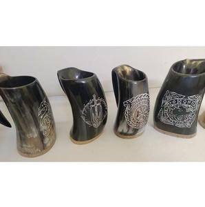 แก้วมักทรงแตรสำหรับดื่มแบบขัดเงาทำมือเป็นมิตรต่อสิ่งแวดล้อมลายสัตว์ไวกิ้งของแท้ - Product Image 2