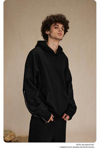 Sweat à capuche épais de haute qualité en coton surdimensionné 450 g/m² style streetwear en molleton bouclette écologique brodé personnalisé en relief - Product Image 3