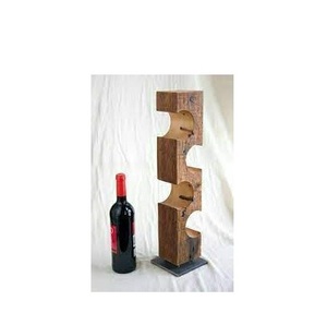 Support mural en bois pour bouteilles de vin, décoration de bar à domicile, capacité de 5 bouteilles de vin, support pour 4 verres à pied - Product Image 2