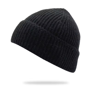 Gorros de punto grueso de invierno Logotipo personalizado Gorros de punto de color sólido en blanco cálido - Product Image 4