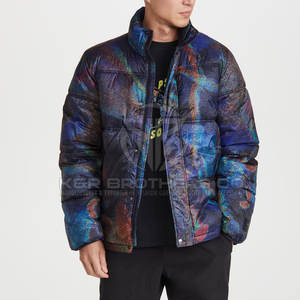 Doudoune légère à capuche et respirante pour homme pour l'hiver par temps froid avec col montant et fermeture à glissière complète Logo avant - Product Image 4