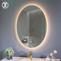 Miroir de salle de bain LED de forme ovale pour la décoration d'hôtel, miroirs de salle de bain fantaisie sur mesure ODM