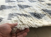 Tapis marocain shaggy 100% laine, écologique, style moderne, noué à la main, extra épais, durable, pour usage intérieur, tapis de porte