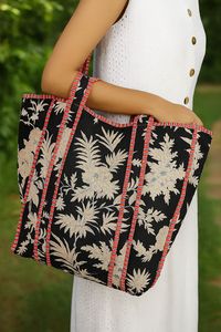 Sac fourre-tout en toile matelassée noire écologique pour femmes, durable, vintage, avec fermeture éclair, style féminin, sac à bandoulière, voyage, hiver, été - Product Image 2