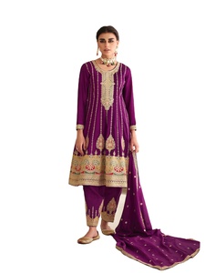 ใหม่ชุดสูทหนักผ้าไหมพรีเมี่ยมพร้อมลําดับงานเย็บปักถักร้อยและงานเขียนโค้ดด้วยดูปัตตา - Product Image 1