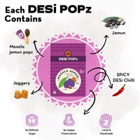 Go Desi Popz Masala Jamun, Chaat Masala Jaggery Candy Tangy Java Plum Sucette, Bonbons digestifs Bonbons épicés indiens savoureux